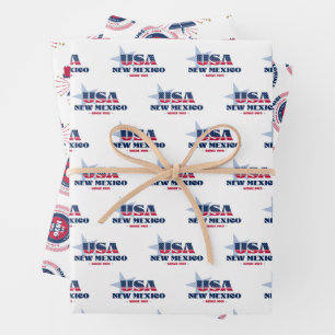 New Mexico, 50 States, Liberty Bell  Wrapping Paper Sheet