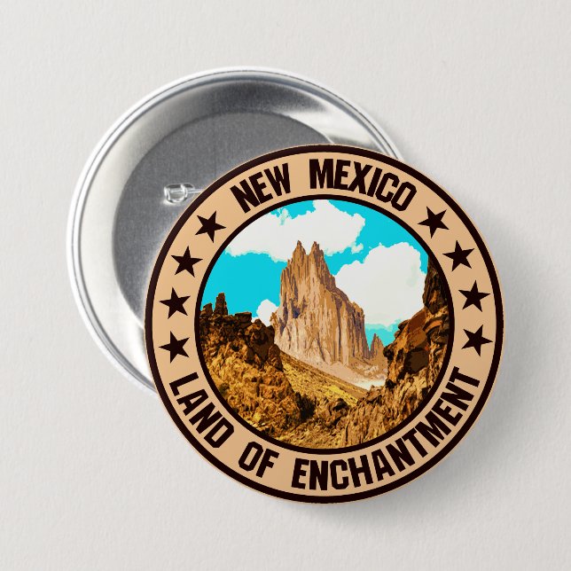 New Mexico                                         7.5 Cm Round Badge (Front & Back)