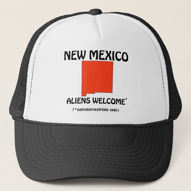 New Mexico - Aliens Welcome Trucker Hat (Front)