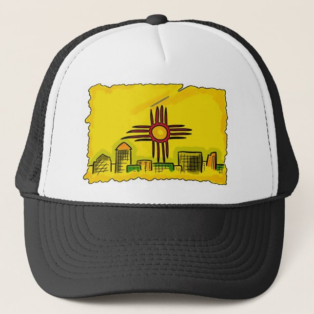 New Mexico artistic skyline state flag hat (Front)