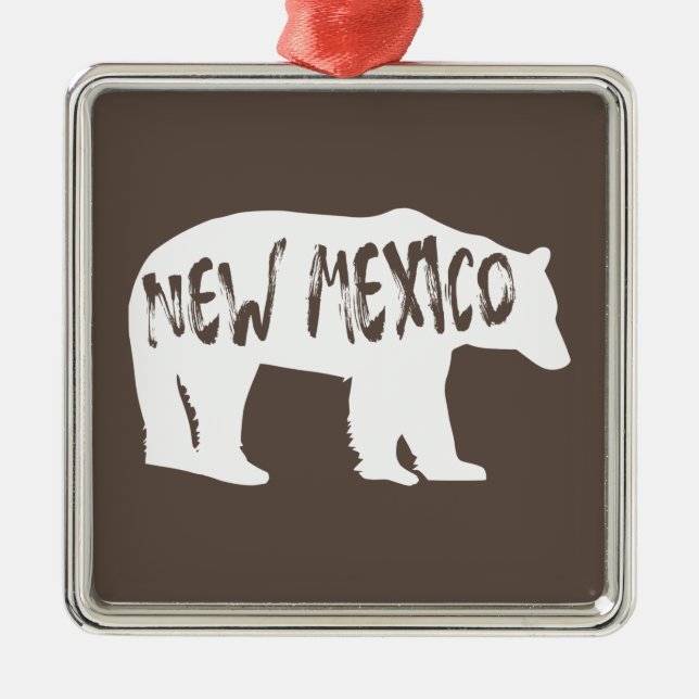 New Mexico Bear Metal Ornament (Front)