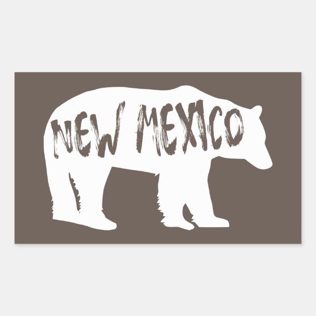 New Mexico Bear Rectangular Sticker (Front)