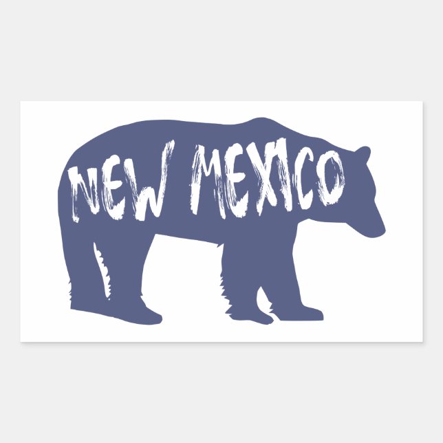 New Mexico Bear Rectangular Sticker (Front)