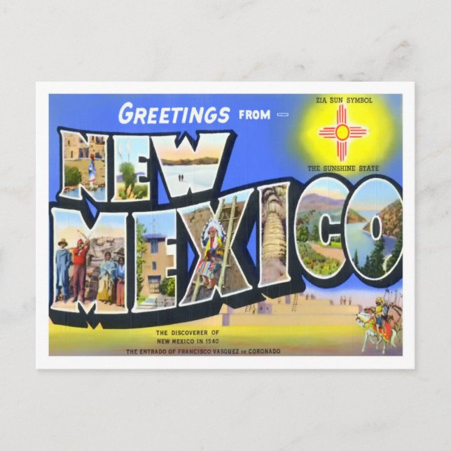 New Mexico Big Letters Postcard (Front)