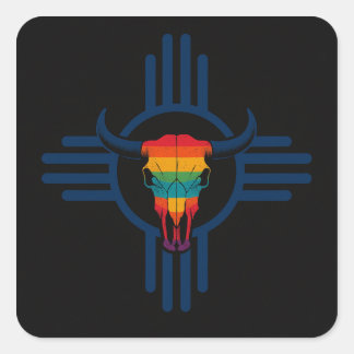 New Mexico Blue Square Sticker