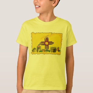 New Mexico boys artistic flag skyline tee