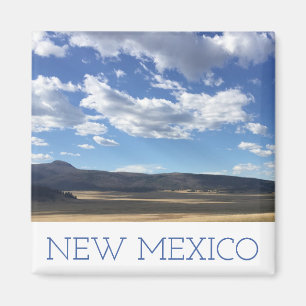New Mexico Bright Blue Sky Over Mountains Magnet