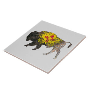New Mexico Buffalo Spirit Ceramic Tile
