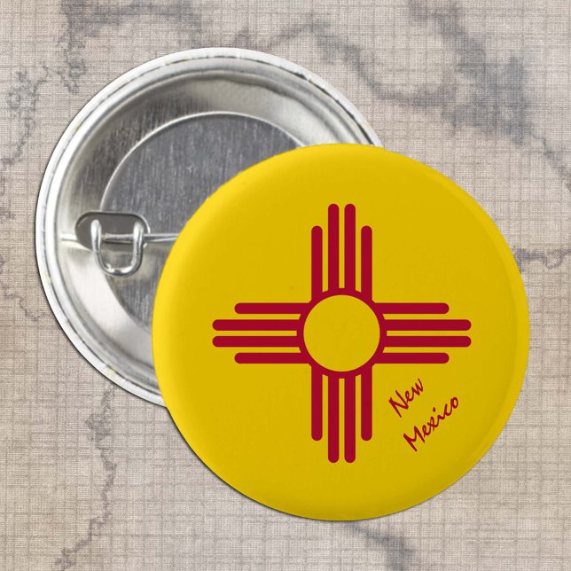 New Mexico button, patriotic New Mexican Flag 3 Cm Round Badge (Creator Uploaded)