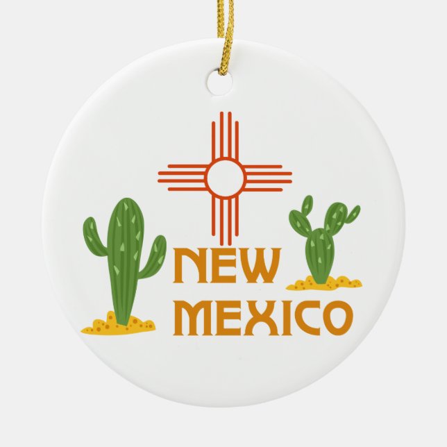 New Mexico Ceramic Ornament (Front)