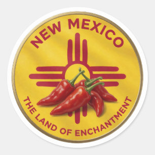 New Mexico Chile Emblem 🌶️ Classic Round Sticker