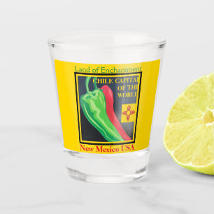 New Mexico Chile Land of Enchantment Red or Green Shot Glass