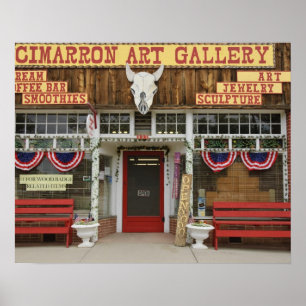 New Mexico, Cimarron. Cimarron art gallery, New Poster