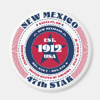 New Mexico Circle Typography Souvenir Magnet