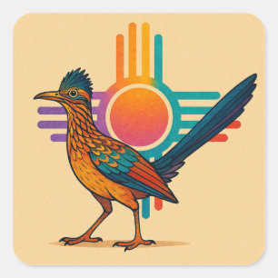 New Mexico Colorful Zia Sun  Square Sticker