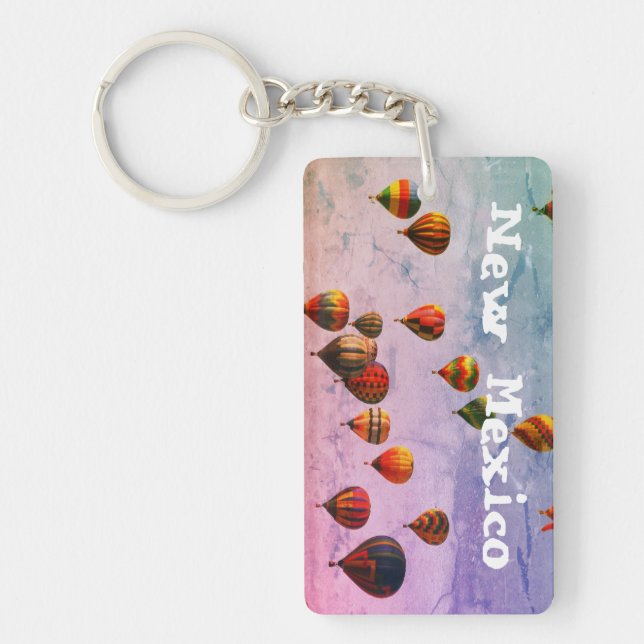 New Mexico Colourful Hot Air Balloons Key Ring (Front)