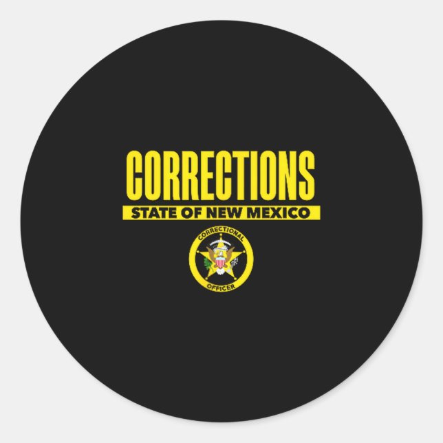 New Mexico Correctional Officer Thin Gray Line  Classic Round Sticker (Front)