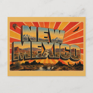 New Mexico Desert River Mountains Art Postcard