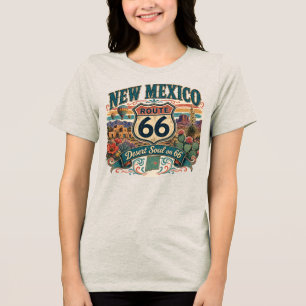 New Mexico Desert Soul Route 66 Hot Air Balloon Tri-Blend Shirt