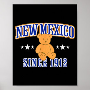 New Mexico Est. 1912, Nm Usa Patriotic Teddy Bear  Poster