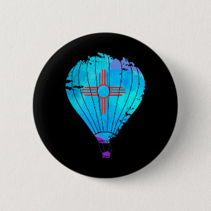 New Mexico Festival Hot Air Balloon Zia Gift  6 Cm Round Badge