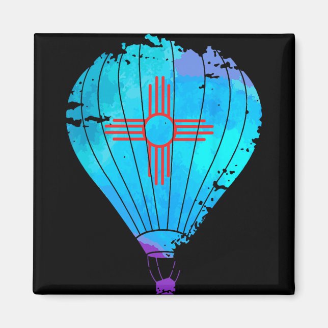New Mexico Festival Hot Air Balloon Zia Gift  Magnet (Front)