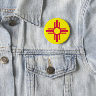 New Mexico flag 6 Cm Round Badge