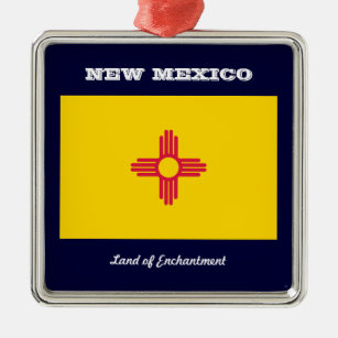New Mexico flag and slogan Metal Ornament