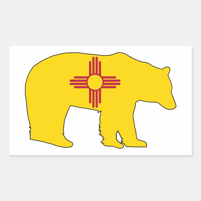 New Mexico Flag Bear Rectangular Sticker (Front)