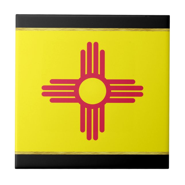 New Mexico flag Ceramic Tile (Front)