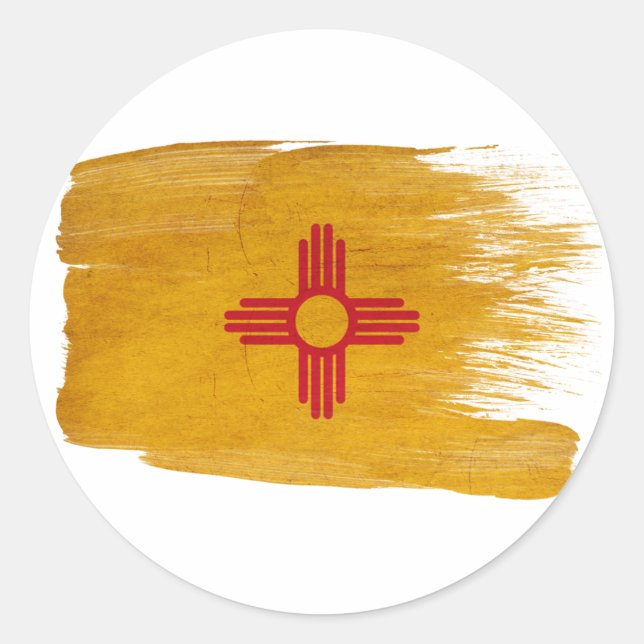 New Mexico Flag Classic Round Sticker (Front)