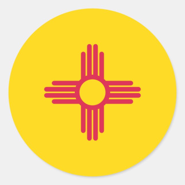 New Mexico Flag Classic Round Sticker (Front)