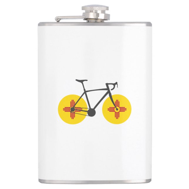 New Mexico Flag Cycling Hip Flask (Front)