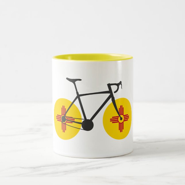 New Mexico Flag Cycling Two-Tone Coffee Mug (Center)