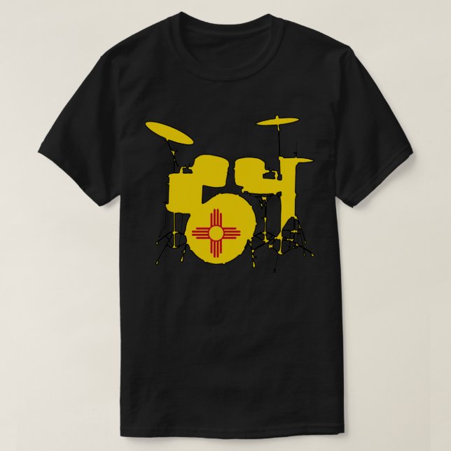 New Mexico flag drums  T-Shirt (Design Front)