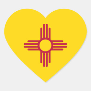 New Mexico Flag Heart Sticker