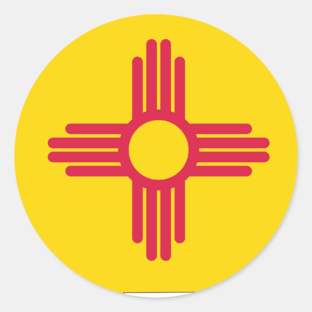 New Mexico Flag Map Classic Round Sticker (Front)
