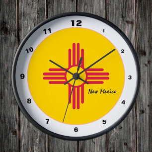New Mexico Flag & New Mexico fashion /design USA Round Clock