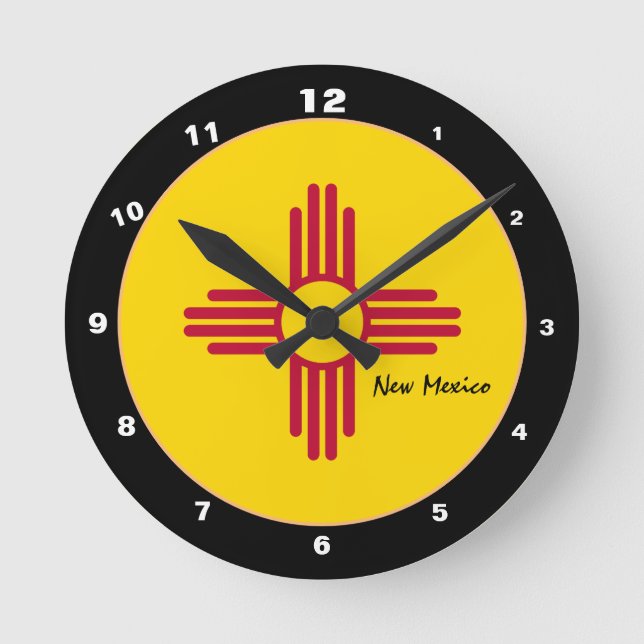 New Mexico Flag & New Mexico fashion /design USA Round Clock (Front)
