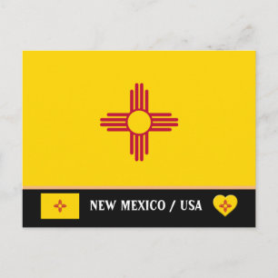 New Mexico Flag & New Mexico State USA /America Postcard