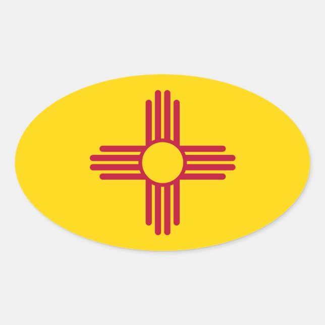New Mexico Flag Oval Sticker (Front)