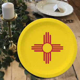 New Mexico Flag plates, party, sports, New Mexico Paper Plate