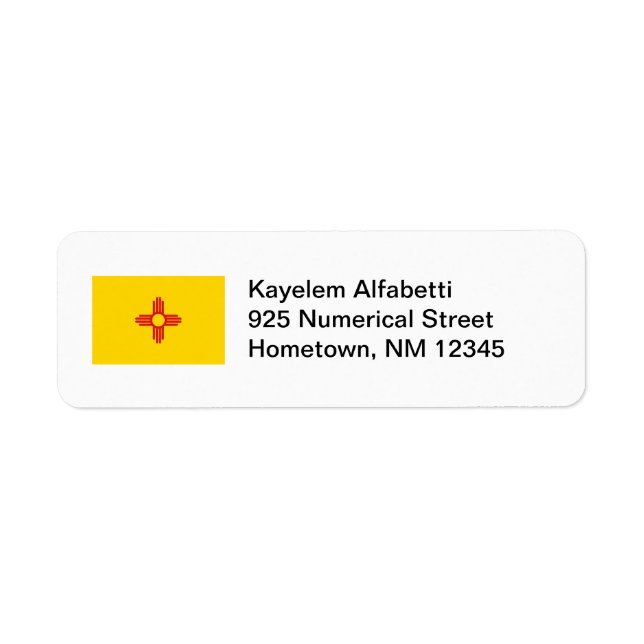 New Mexico Flag Return Address Label (Front)