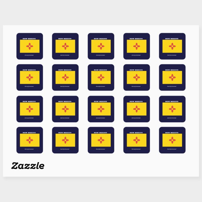 New Mexico Flag Square Sticker (Sheet)