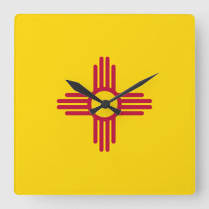 New Mexico Flag Square Wall Clock