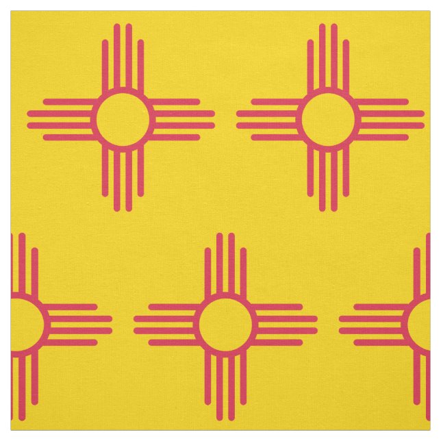 New Mexico Flag Zia Sun Pattern Fabric (Swatch)