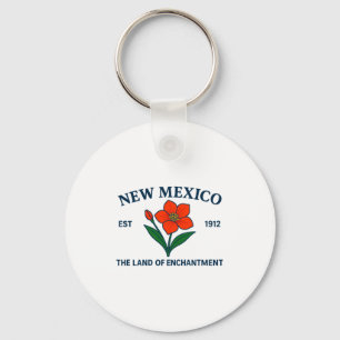 New Mexico Flower Premium Tri-blend Key Ring
