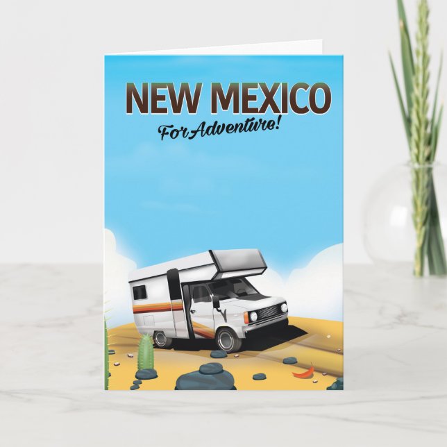 New Mexico "For Adventure" Travel poster Holiday Card (Front)