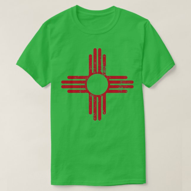 New Mexico Gift New Mexico State Flag Red Zia Sun  T-Shirt (Design Front)