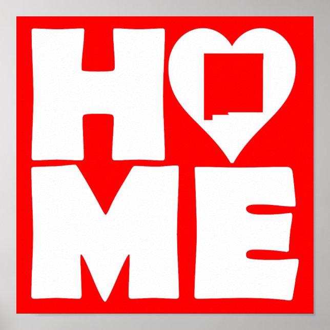 New Mexico Home Heart State Poster Sign (Front)